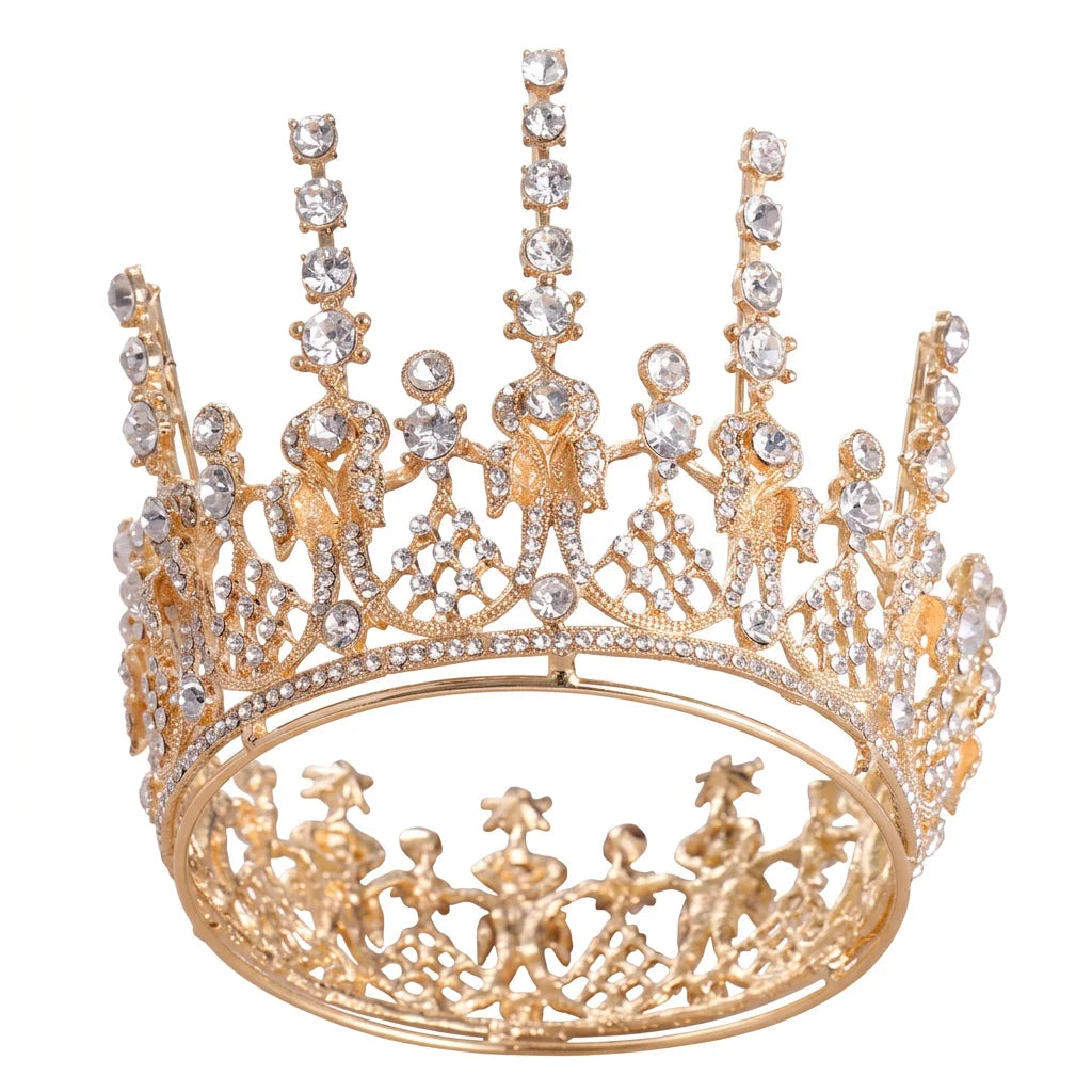 Baroque Gold Bridal Tiara Crown | Wedding Headpiece