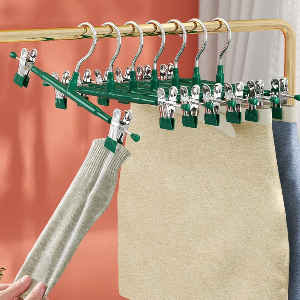 Stainless Steel Pants & Skirt Hangers with Adjustable Clips