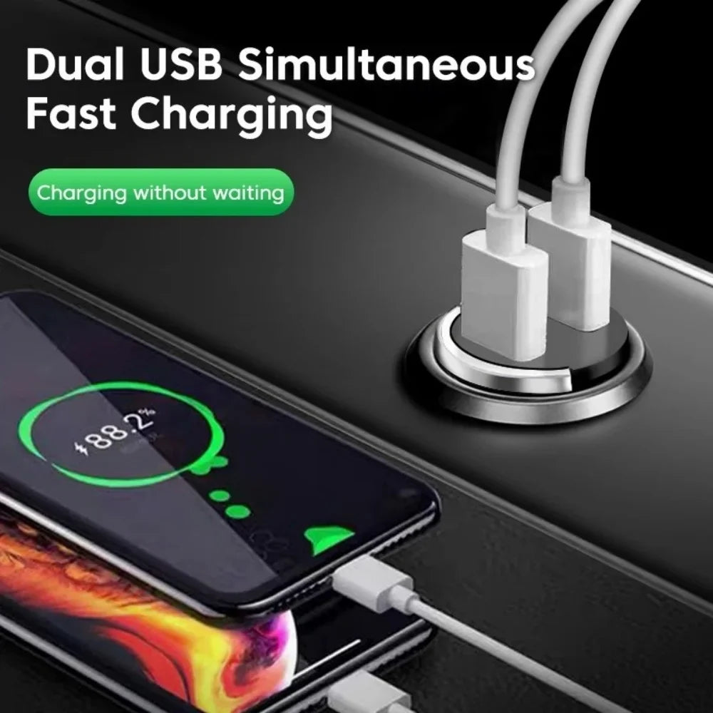 Dual Port 100W/200W Mini Car Charger USB-C Fast Charging Adapter