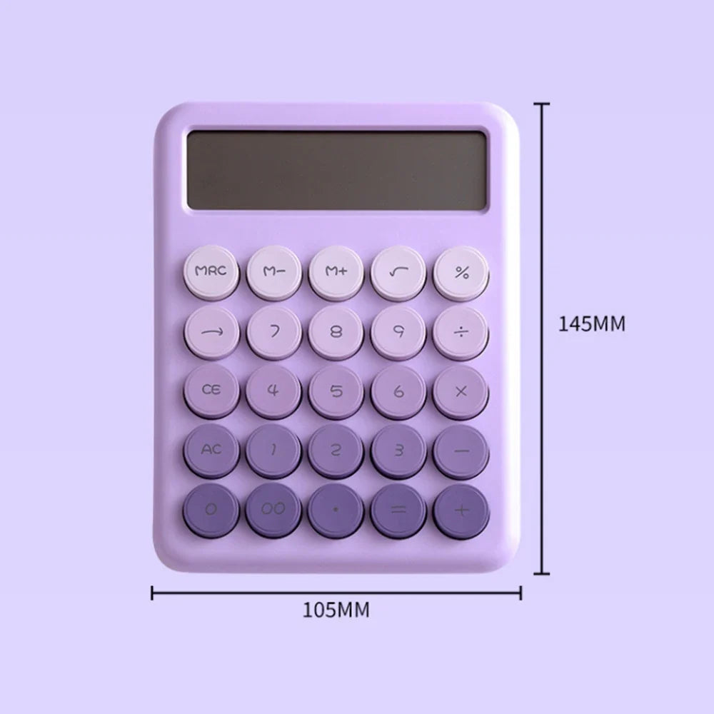 12-Digit Desktop Calculator | Big Round Buttons & Gradient Color