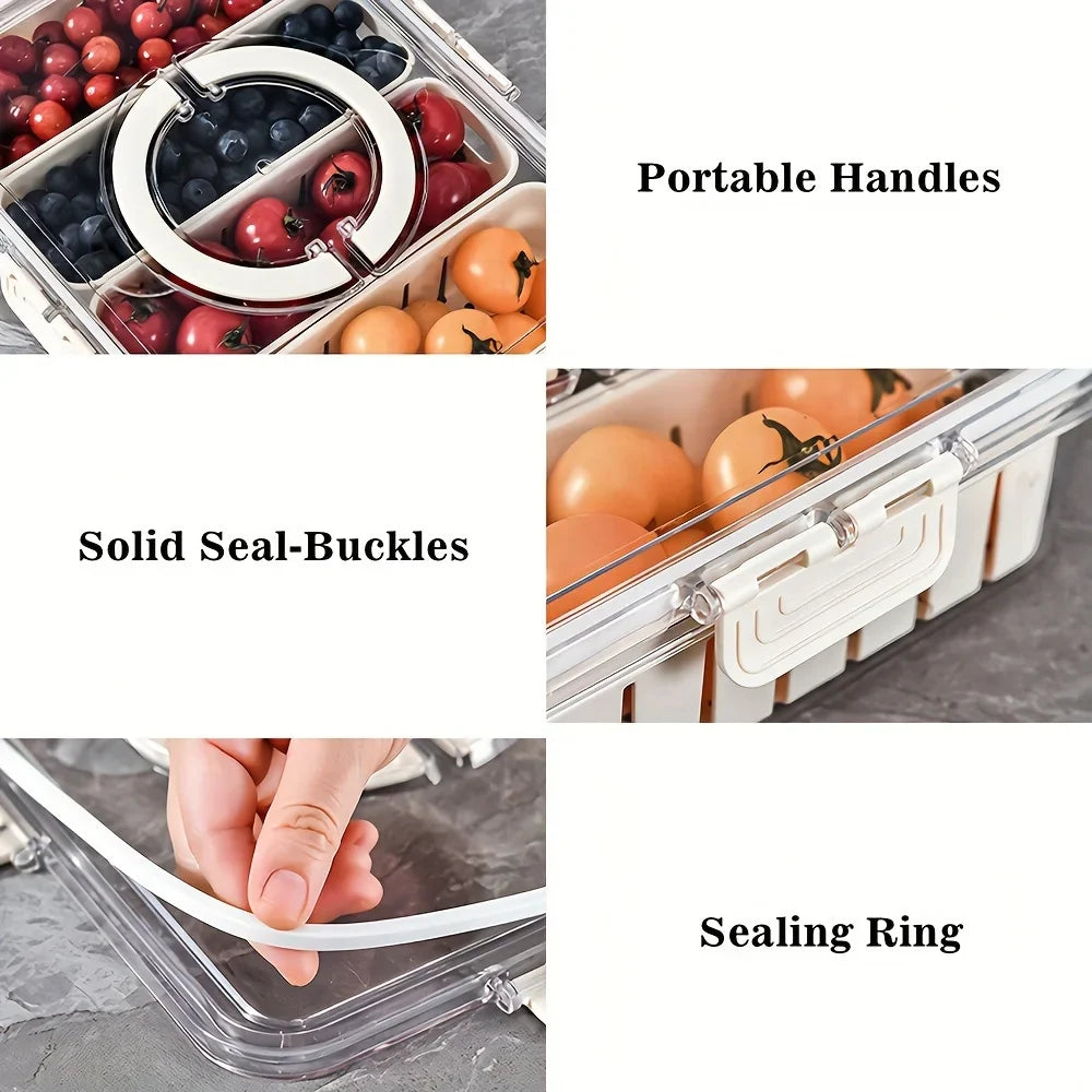 4 & 8 Grid Snack Box – Portable Charcuterie Board with Lid
