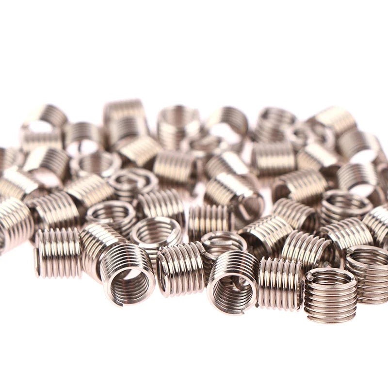 50Pcs M6x1.0 Stainless Steel Wire Thread Repair Inserts 1.5D