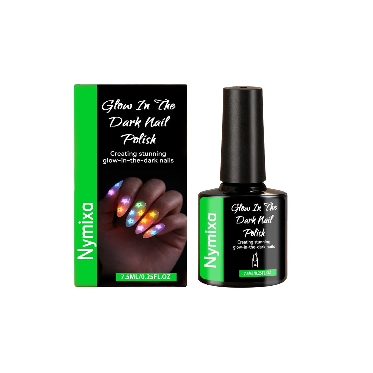 Nymixa Glow In The Dark Fluorescent Nail Polish Set – 5 Neon
