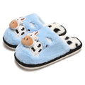 Cow Print Faux Fur Slippers – Cozy Indoor Slides Men & Women