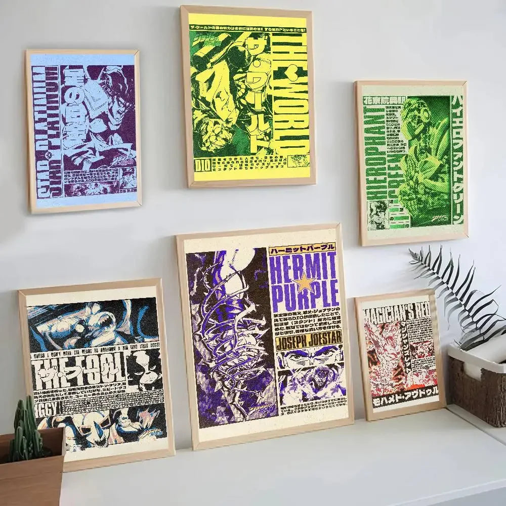 JoJo's Bizarre Adventure Anime Poster – Self-Adhesive Wall Art