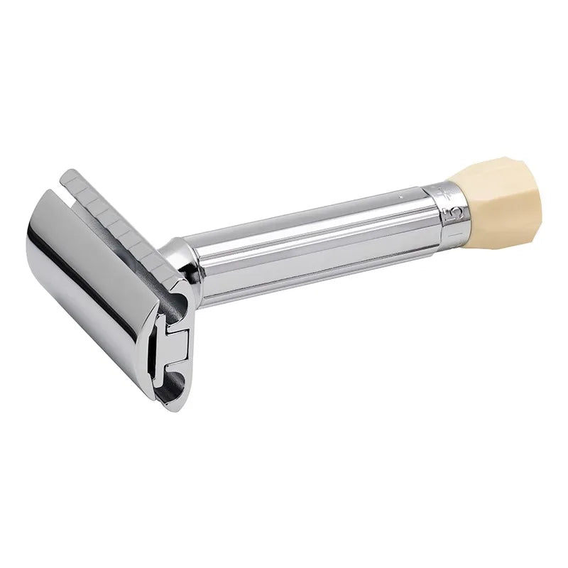 Adjustable Safety Razor 9-Speed Zinc Alloy Manual Shaver + 5 Blades