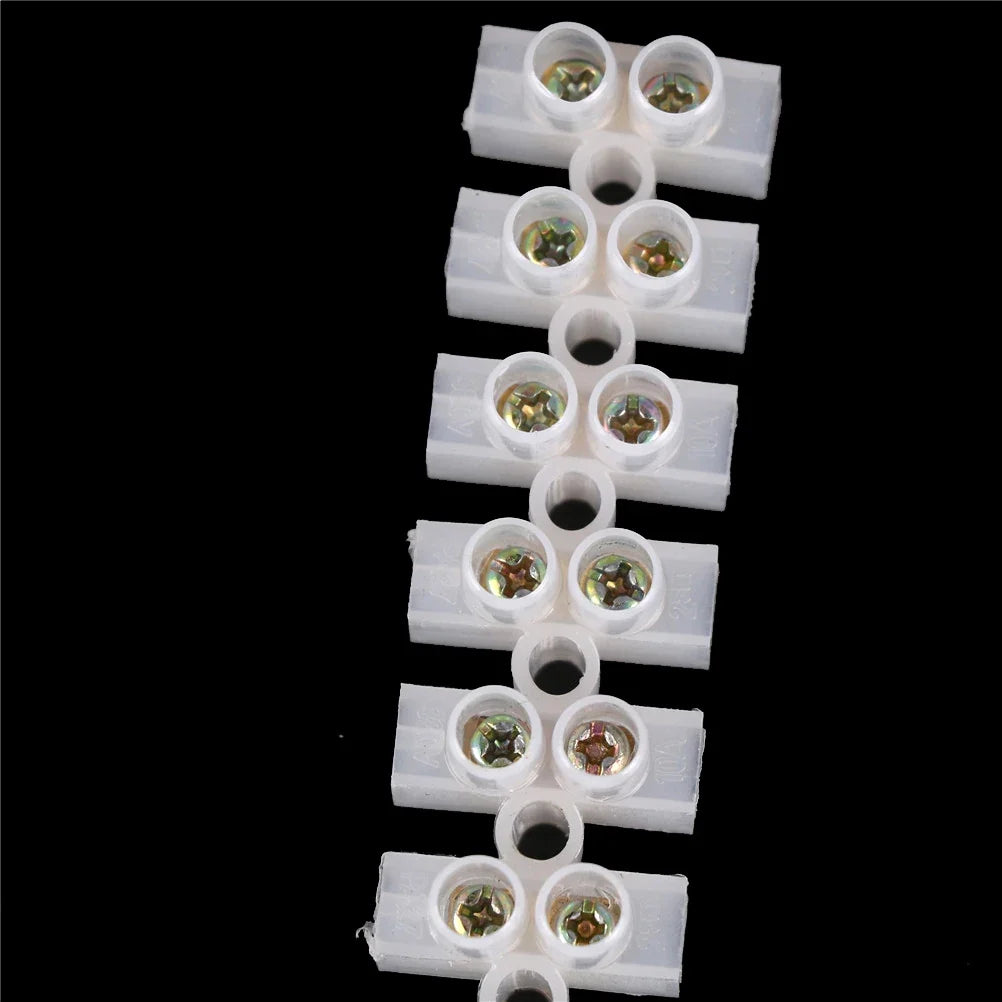 Dual Row 12-Position 10A Screw Terminal Block Wire Connector