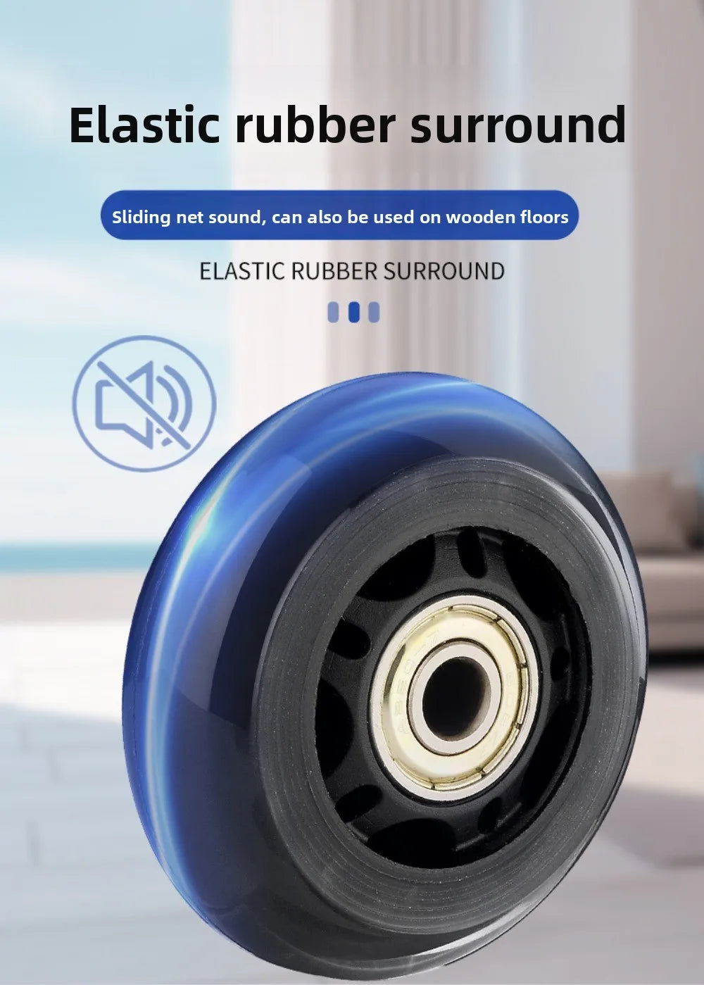 4Pcs Silent Luggage Wheel Replacement Casters 40–100mm Sizes