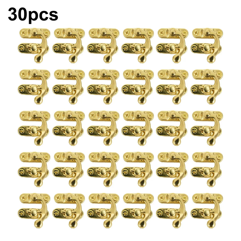 30-Pack Toggle Hasp Latch Clasps for Wooden Boxes – Gold, Bronze