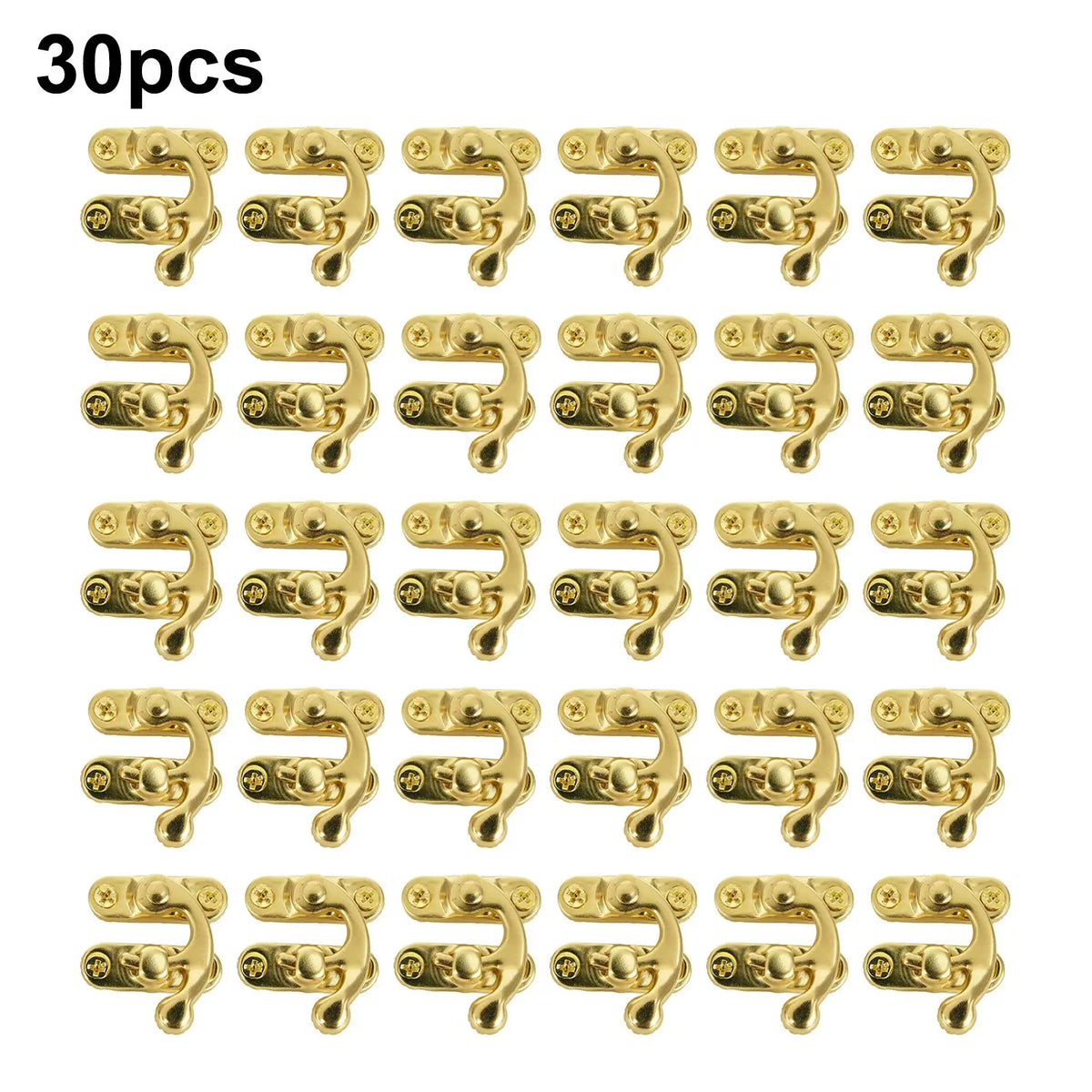 30-Pack Toggle Hasp Latch Clasps for Wooden Boxes – Gold, Bronze