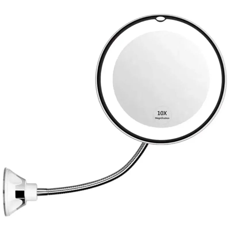 10X LED Magnifying Makeup Mirror | Gooseneck Suction Cup