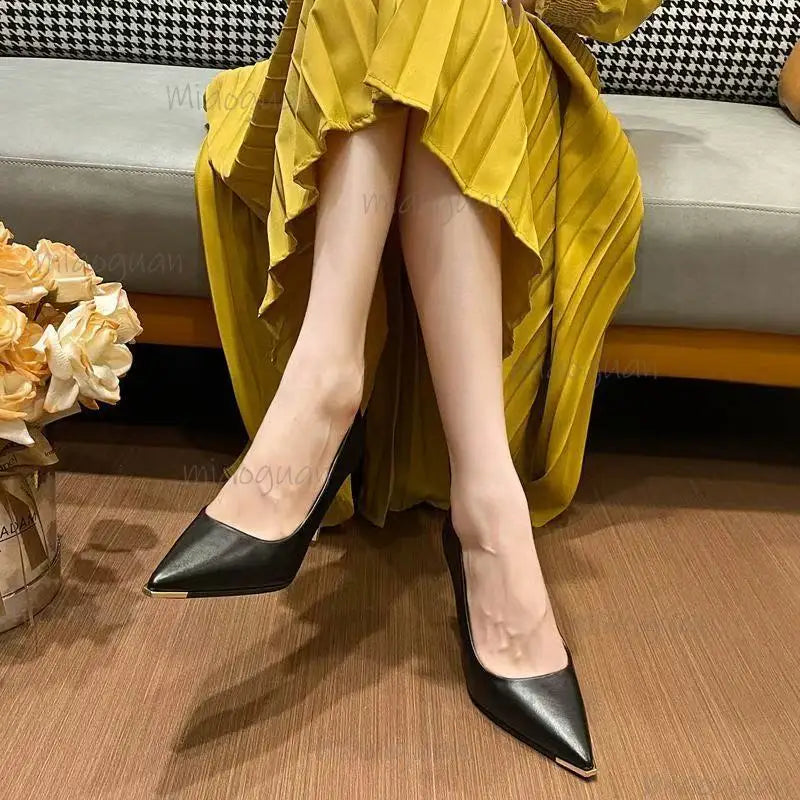 Women's 11CM Pointed Toe French High Heel Pumps | Office Shoes