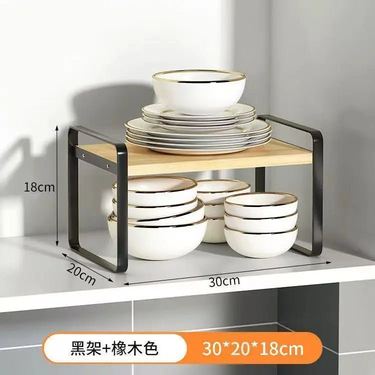 Countertop Kitchen Storage Rack – Layered Cabinet Organizer