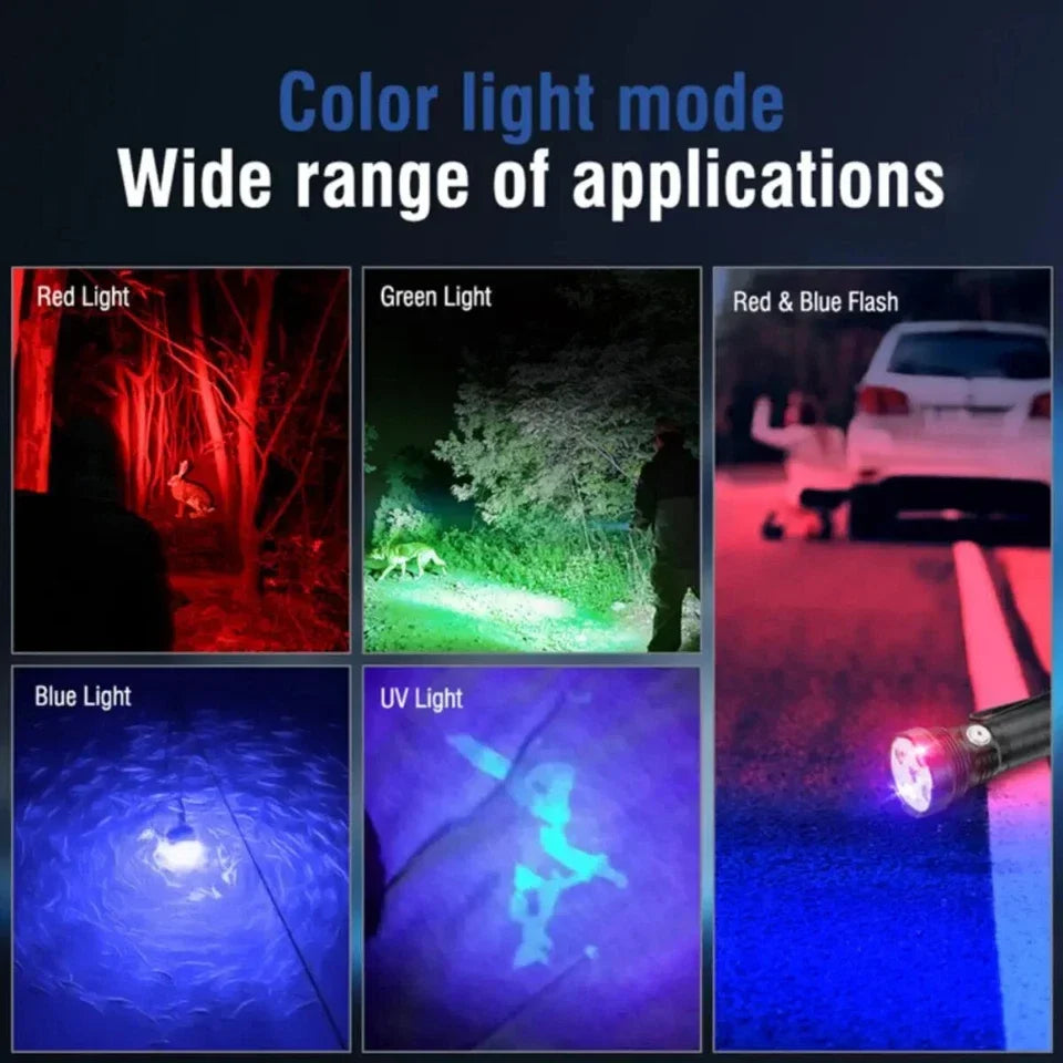 POCKETMAN 5-Color Tactical Flashlight | USB Rechargeable 3800LM