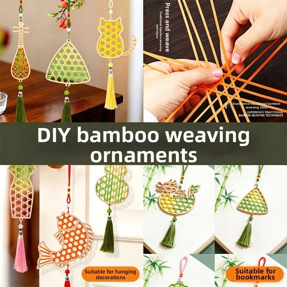 Handmade Bamboo Pendant Material Cat Butterfly Zongzi Dragon Boat
