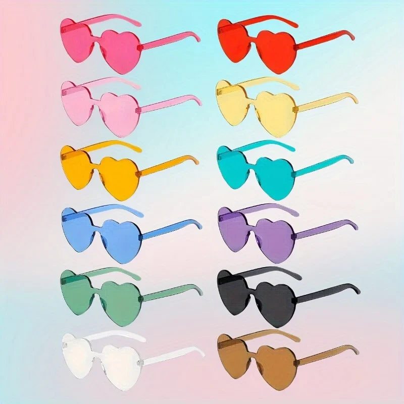 10-Pack Heart-Shaped Party Glasses – Colorful Costume Eyewear
