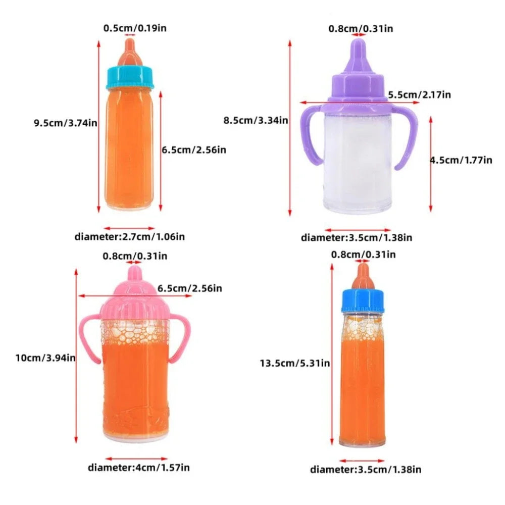 Baby Doll Feeding Bottle Set – 2 Bottles & Pacifier | 17" Dolls