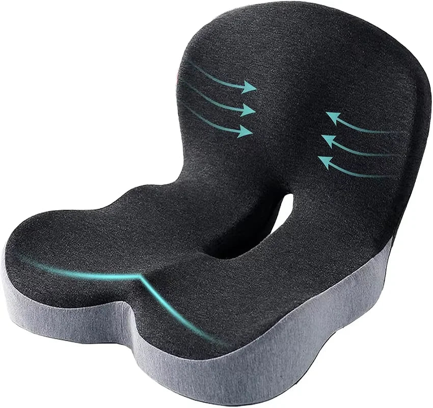 Memory Foam Lumbar Support Cushion – Office Chair & Car Seat