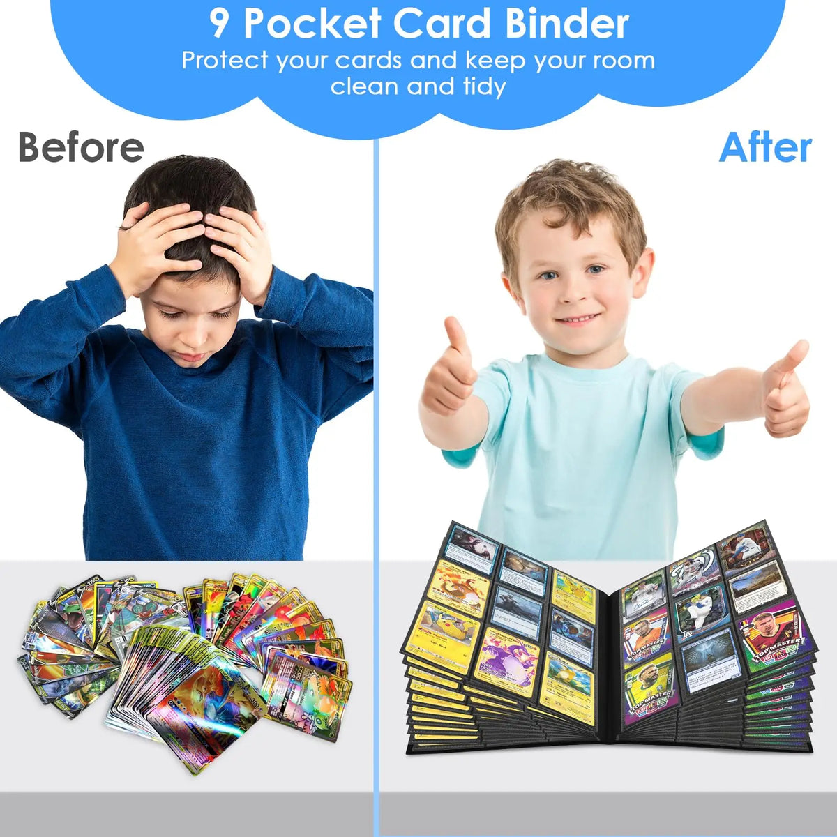 9-Pocket Trading Card Binder – 360-Card Side-Loading Album