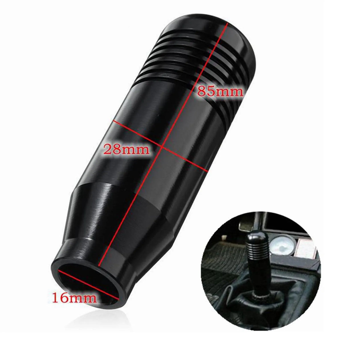 Aluminum Car Gear Shift Knob – Universal Fit | Black