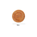 KEMORELA Round Rattan Coaster – Handmade Natural Cup Mat & Placemat