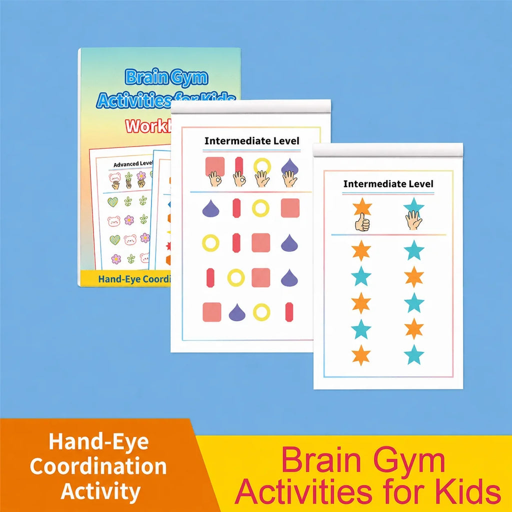 Brain Gym Activities Workbook Kids 32 Pages Hand-eye Coordination