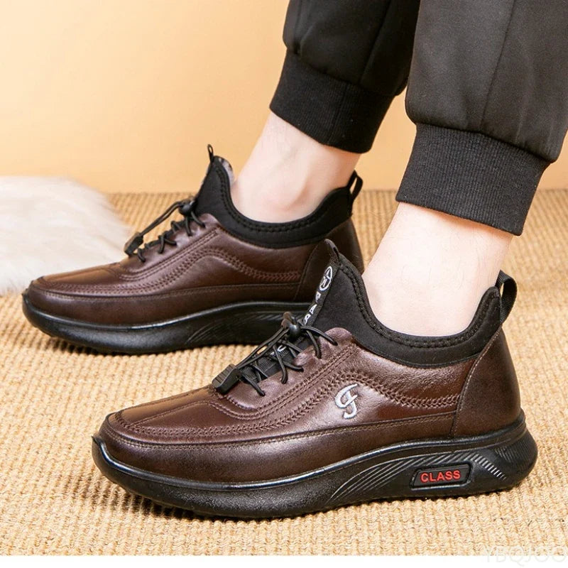 Men's Winter Warm Slip-On Ankle Boots | Rubber Sole Snow Shoe
