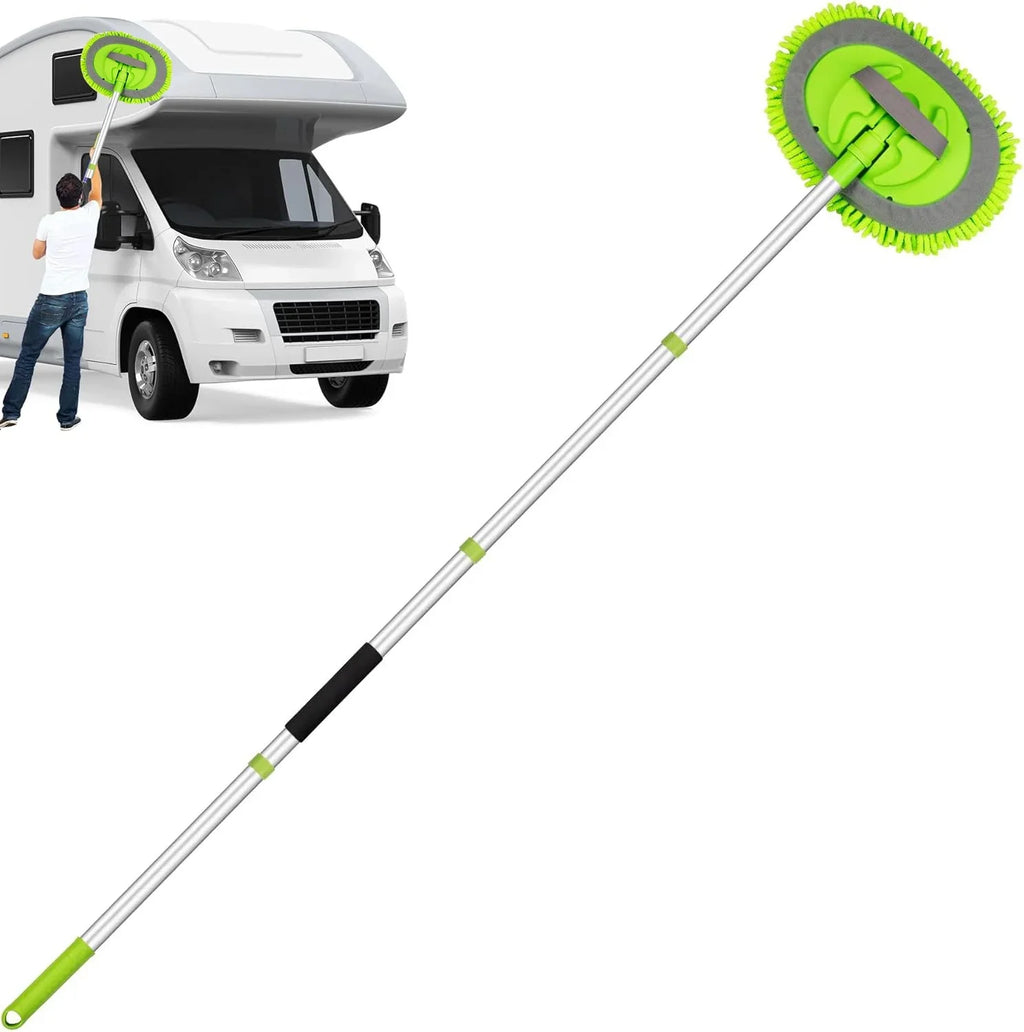 Green Chenille Car Wash Mop – Extra-Long 4-Section Detachable