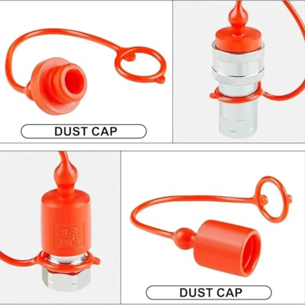 Hydraulic Quick Connect Coupler Set NPT 1/2" & 1/4" + Dust Cap