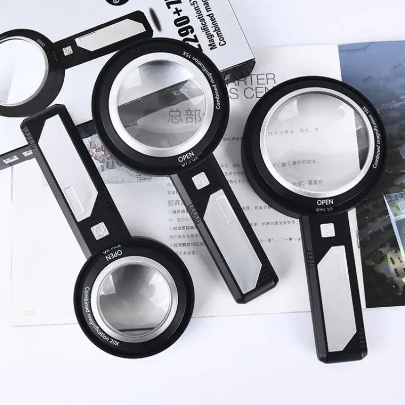 Illuminated Magnifying Glass 5X 10X 15X – 6 LED & UV Lights