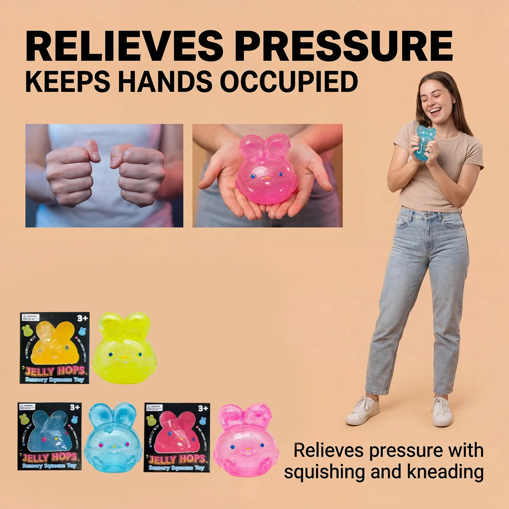 Kawaii Rabbit Squeeze Sensory Toy | Squishy Ball for Kids & Adults