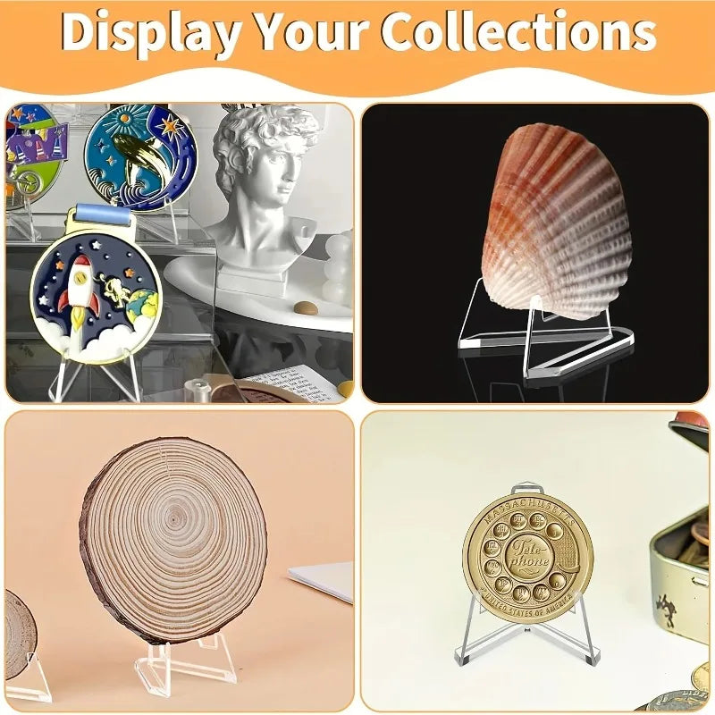 30-Pack Clear Acrylic Display Stands for Sports & Graded Cards