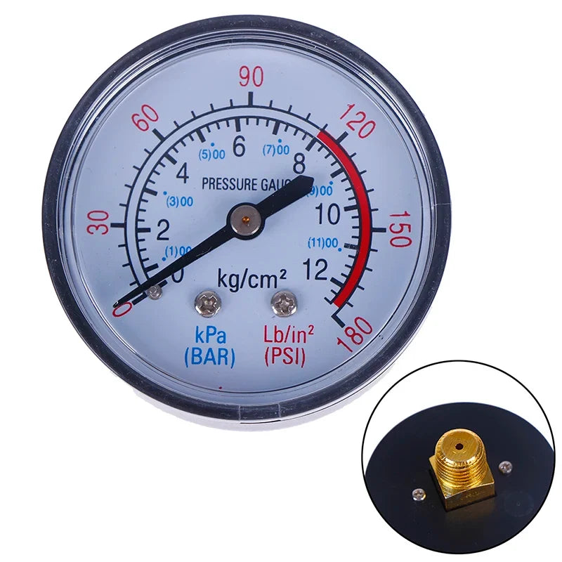 Air Compressor Pneumatic Hydraulic Fluid Pressure Gauge 0 180 PSI