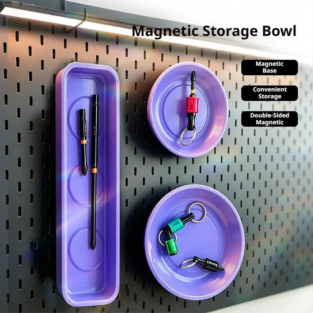 Double Sided Magnetic Screw Tray Purple Storage Bowl Screws Nuts