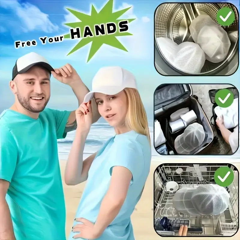 Hat Washing Bag Rack Mesh Baseball Cap Cleaning Gentle Efficient