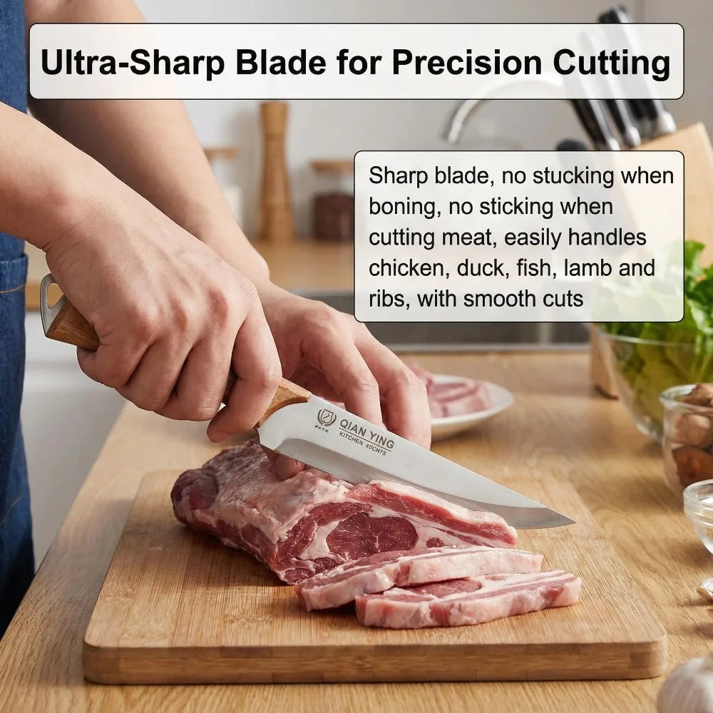 Professional Boning Knife – Sharp Blade & Wood Handle | 22cm