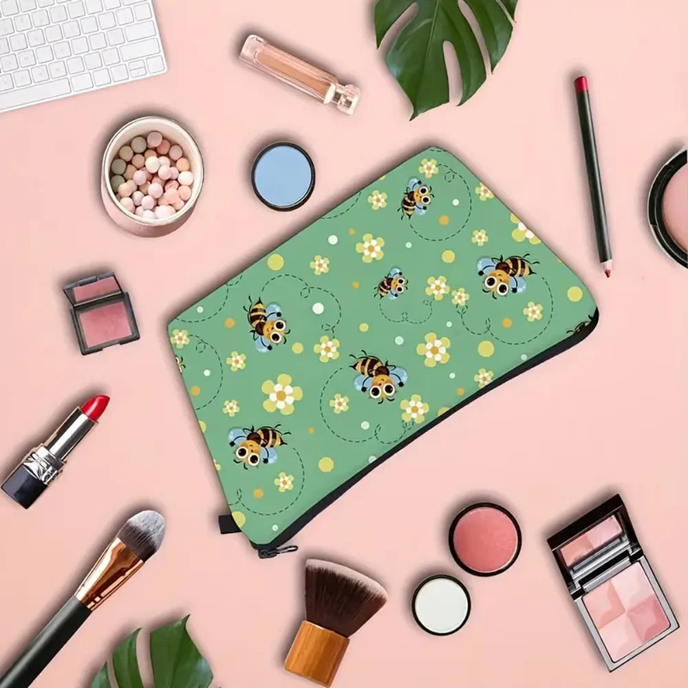 Sunflower Bee Cosmetic & Pencil Bag – Travel Organiser Pouch