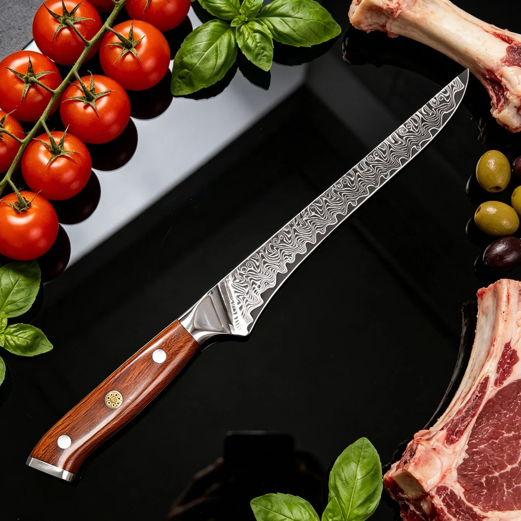 Damascus Steel Boning Knife – Sharp Chef Kitchen Knife