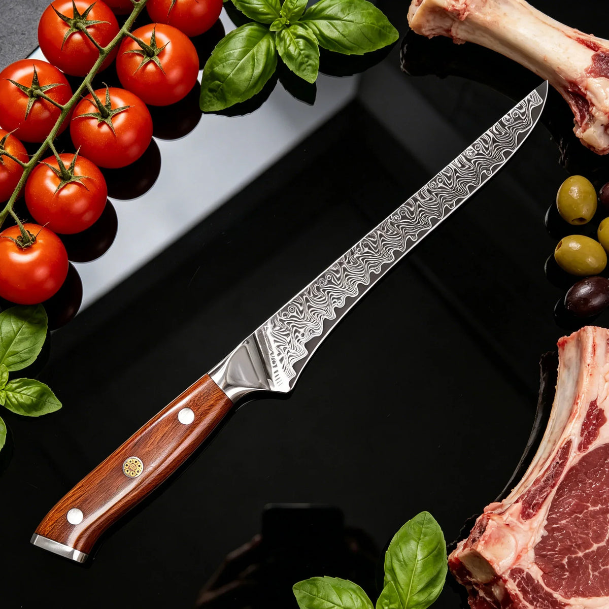 Damascus Steel Boning Knife – Sharp Chef Kitchen Knife