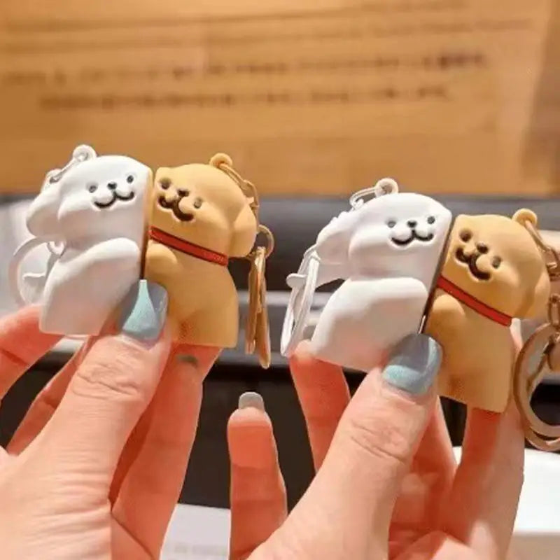 Puppy Keychain Magnetic Key Chain Cartoon Pendant Animal Dog
