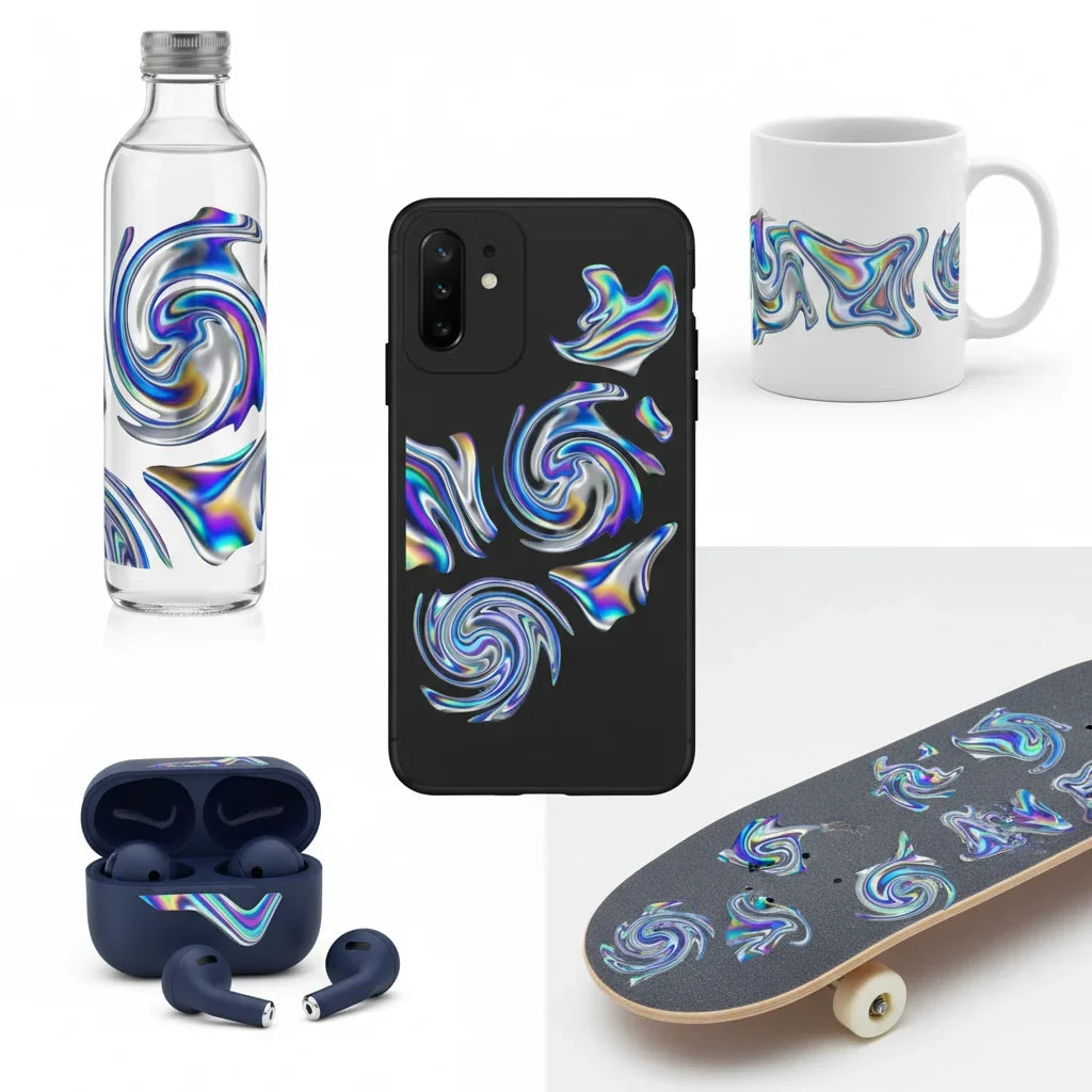 Holographic UV Transfer Stickers – Iridescent Waterproof Decals