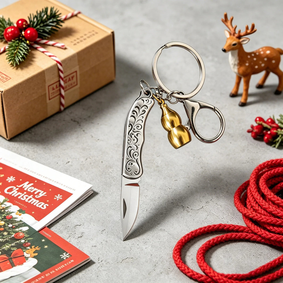 Mini Folding Pocket Knife – EDC Keychain Utility Cutting Tool