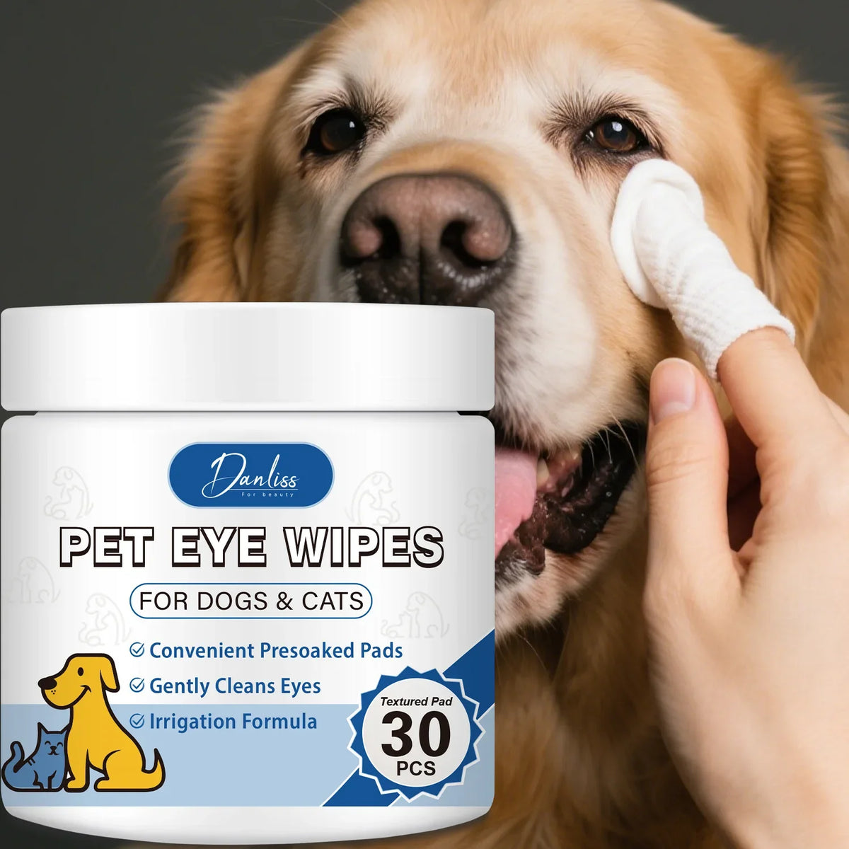 30-Pack Pet Eye Cleaning Wipes – Tear Stain Remover Dogs & Cats