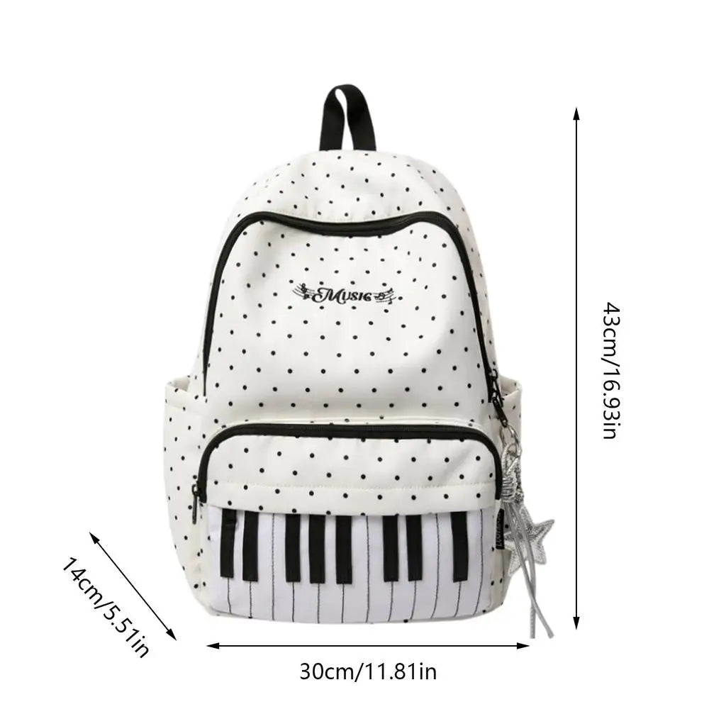 Piano Print Travel Backpack – Lightweight Laptop Bookbag