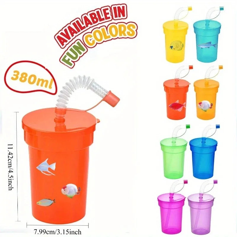 Colorful BPA-Free Straw Cups with Leak-Proof Lids | Kids & Party