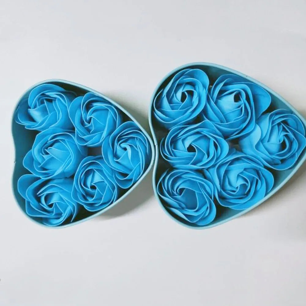6-Piece Scented Rose Petal Soap Gift Set | Heart Box Wedding Favor