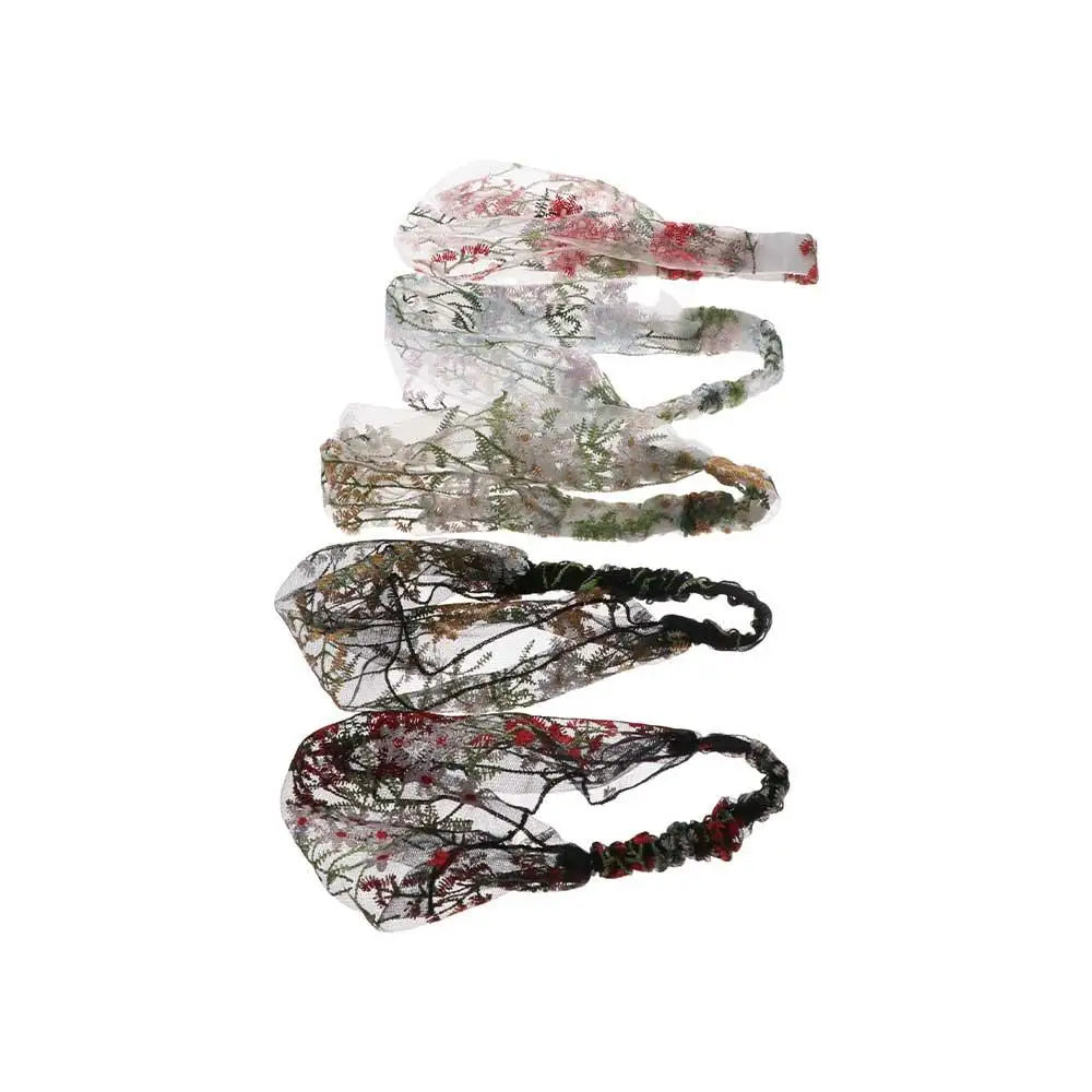 Korean Lace Floral Wide-Brim Turban Headband | Face Wash Hair Band