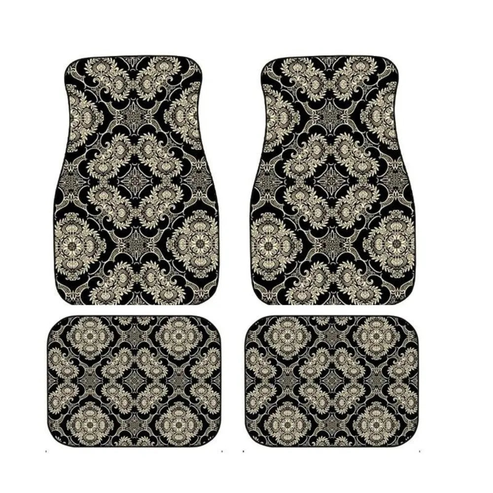 4-Piece Bohemian Car Floor Mats | Non-Slip Persian Carpet