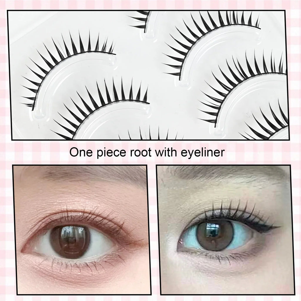 5 Pairs Wispy False Eyelashes – Fluffy Manga Cat Eye Lashes