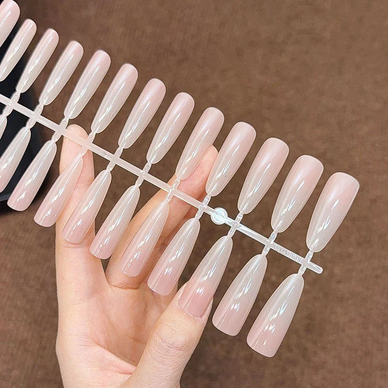 30Pcs Nude Matte Press-On Nails | Almond Full Cover Nail Tips